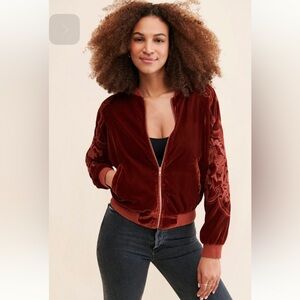 Lisanne Velvet Bomber Jacket Anthropologie